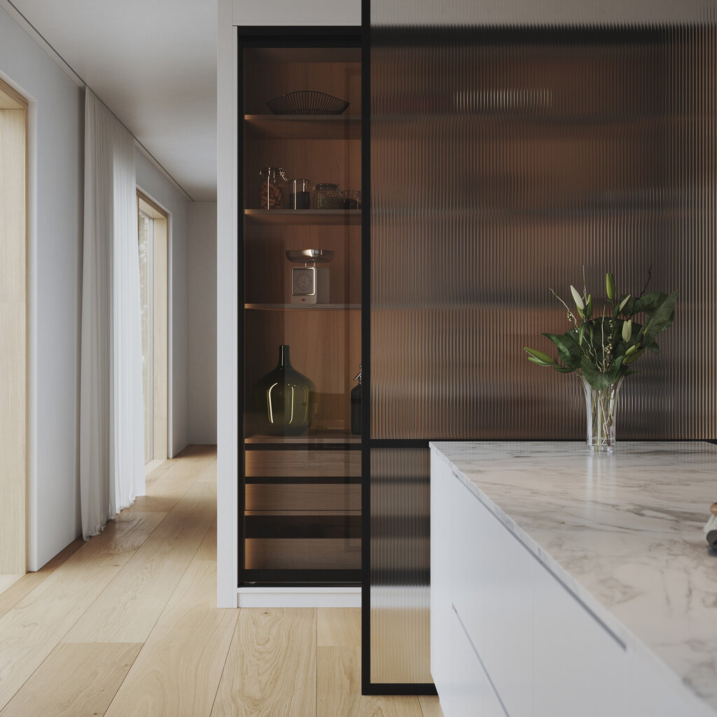 Garderobe romdelere Gallery svart linjeglass Garderobe romdelere Gallery svart linjeglass